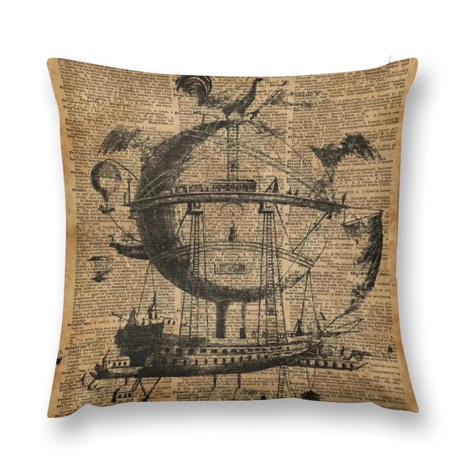 

Victorian Steampunk Flying Machine Throw Pillow Pillow Cases Sofa Cushions pillow