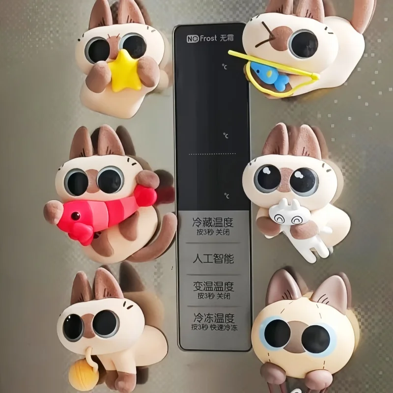 

Сиамский кот Азуки 3D Магнит на холодильник Аниме Фигурка Декор стола Слепая коробка Игрушка Исцеляющий момент Серия Детский подарок Коллекционная модная