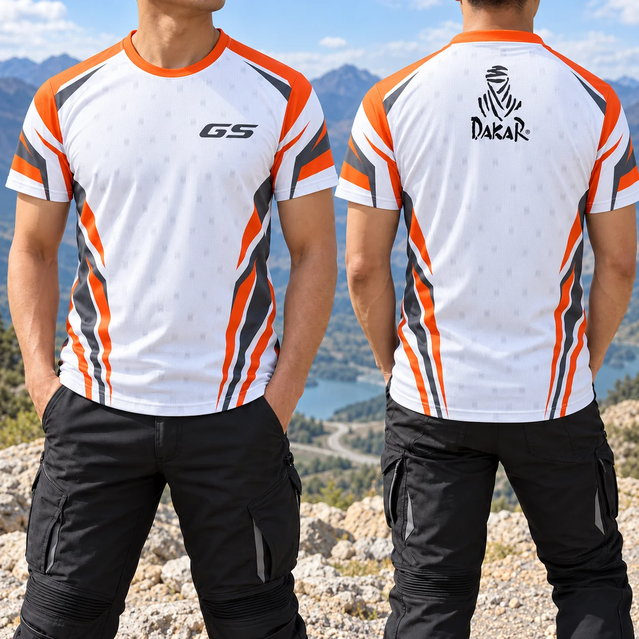 GS Mens Short Sleeve Crew Neck T Shirt Summer White Blue Red Motorcycle Adventure Racing Motocross Graphic Outdoor Unisex Top