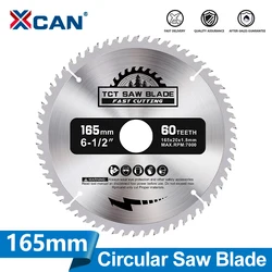 XCAN 165mm Circular Saw Blade TCT Carbide Saw Blade For Woodworking Cutting Tools Wood Cutting Disc 24/40/48/60T