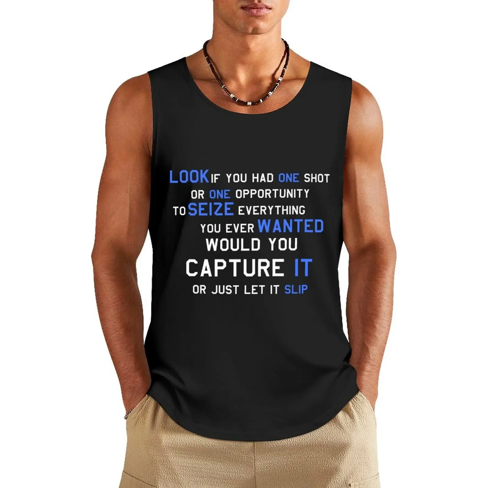 

EMINEM MOTIVATIONNAL SHIRT WHITE&BLUE Tank Top cool things Men's t-shirt T-shirt for fitness t-shirt for men