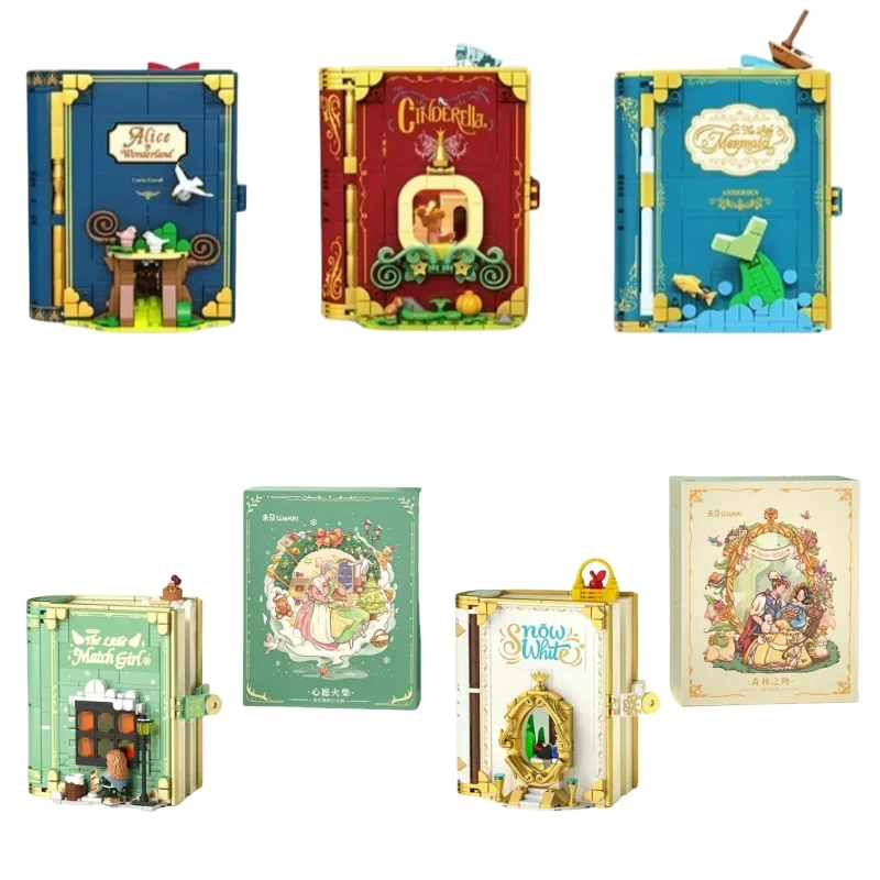 Kawaii Anime Fairy Tale Town Building Blocks Fairy Tale Book Princess Story Book Building Blocks Toys Boys Girls Holiday Gifts