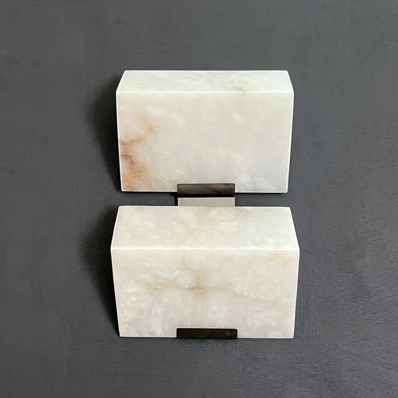 Marble Wall Lamp Bedroom Bedside Modern Simple Natural Stone LED Lights Corridor Hotel Sconce Study Living Room Background Light