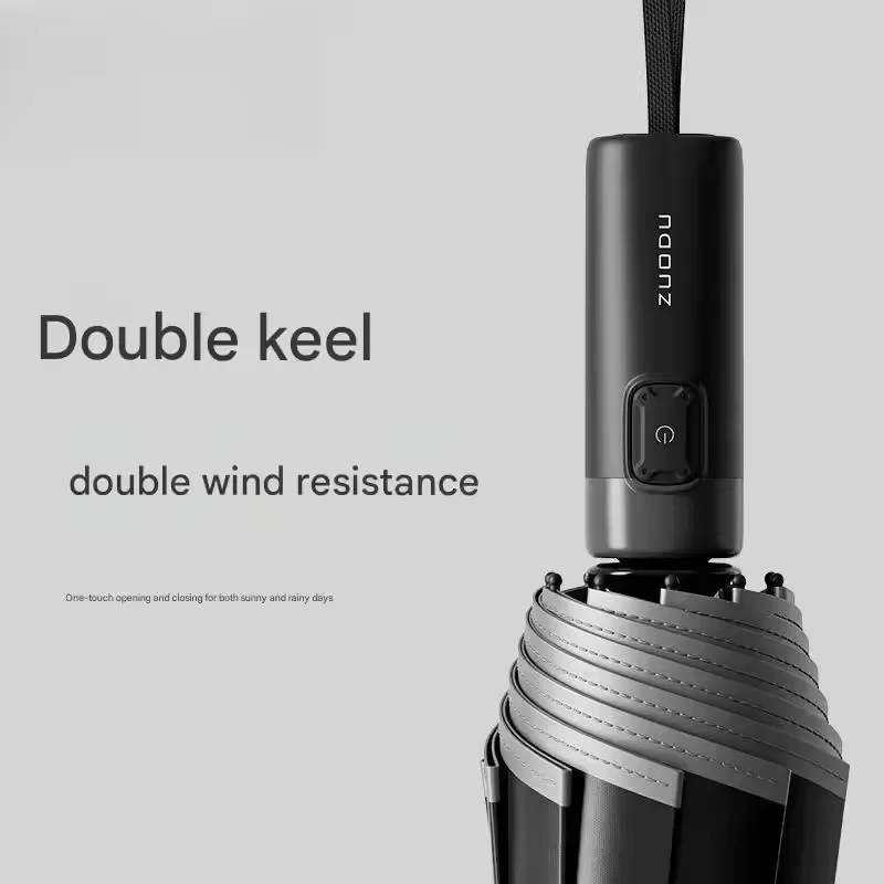 Fully Automatic Umbrella Super Strong Wind and Rain Resistant Extra Large Thickened and Reinforced Men's Folding Umbrella - view 4