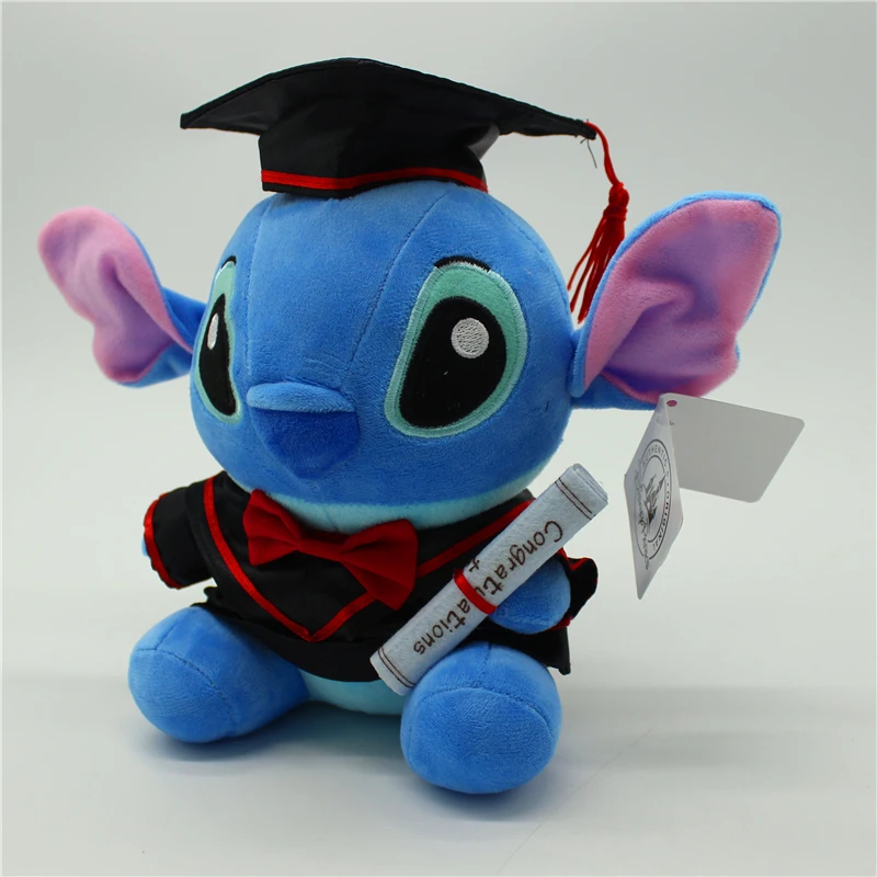 20cm Disney Lilo y Stitch juguetes lindo punto de graduado juguetes suaves de peluche regalo de graduación graduado Birtdhay compañeros de clase regalo