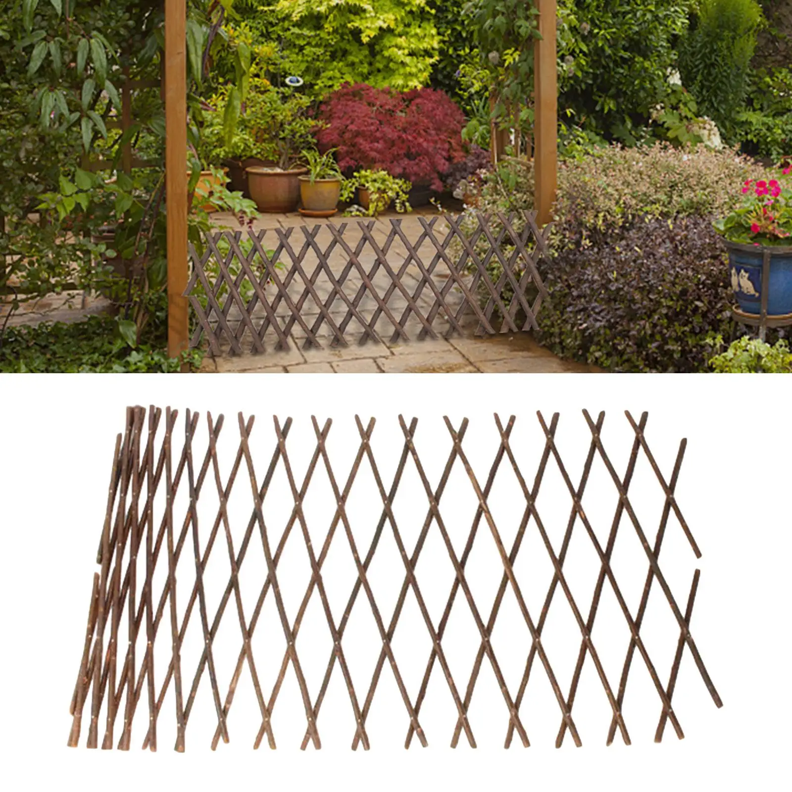 

Expanding Wooden Garden Fencing Trellis Lattice Fence Panel for Dogs Pets