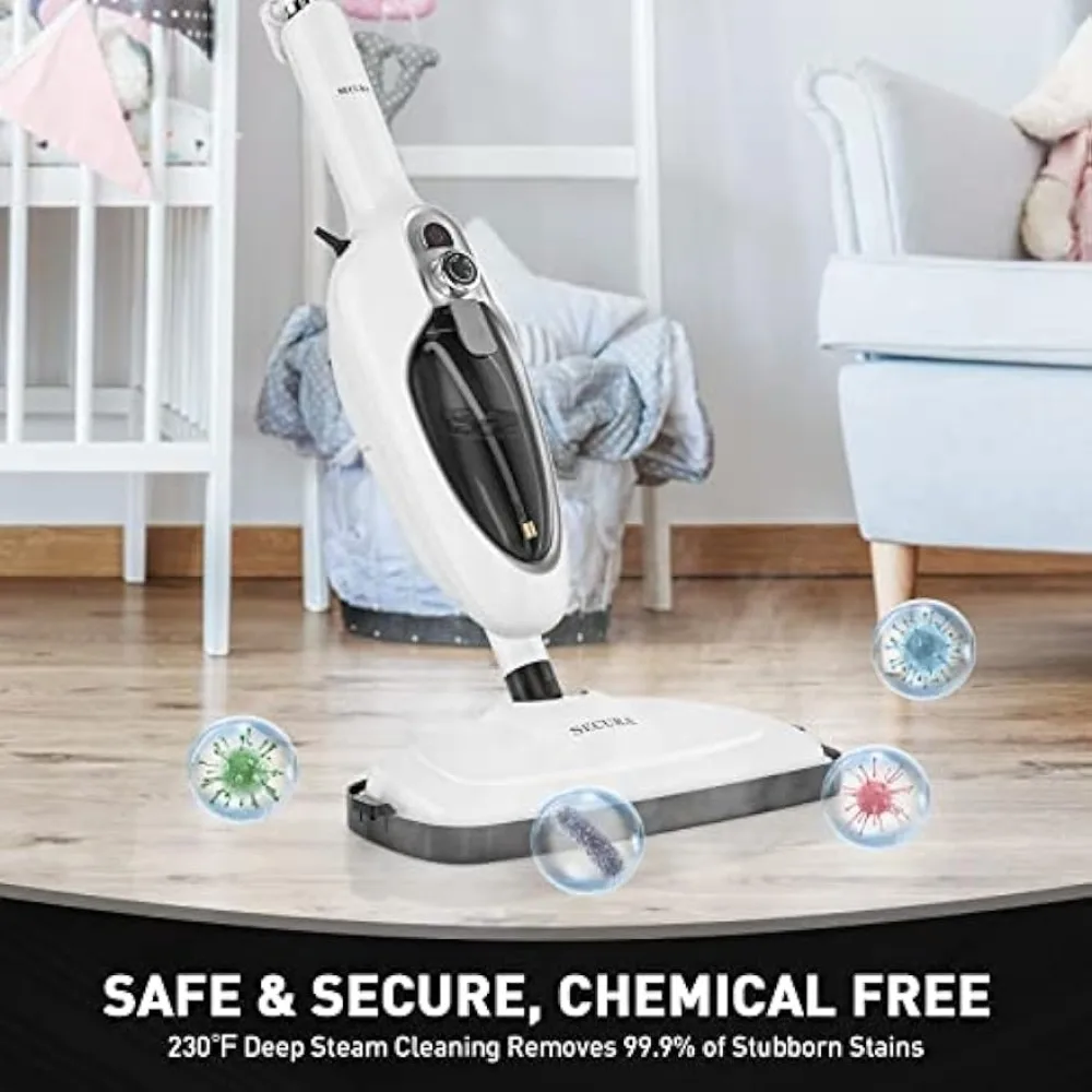 Steam Mop 10-in-1 Convenient Detachable Steam Cleaner, White Multifunctional Cleaning Machine Floor Steamer