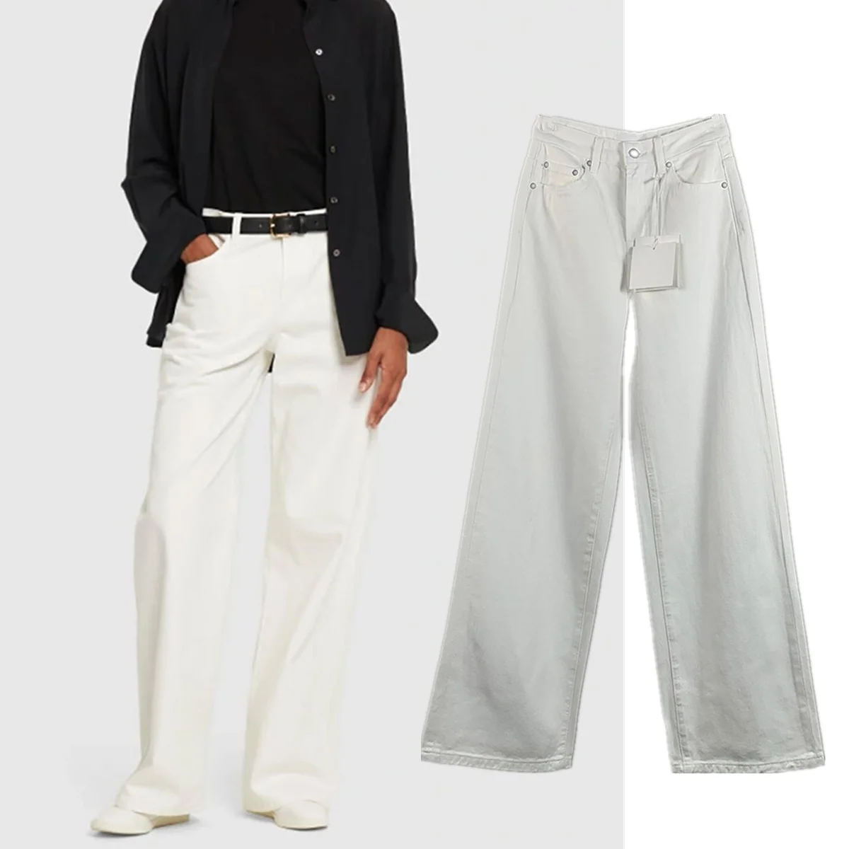 

Jenny & Dave, зимние бархатные джинсы в скандинавском стиле, белые минималистичные теплые широкие женские джинсовые брюки с высокой талией, свободные джинсы для мам, женская одежда