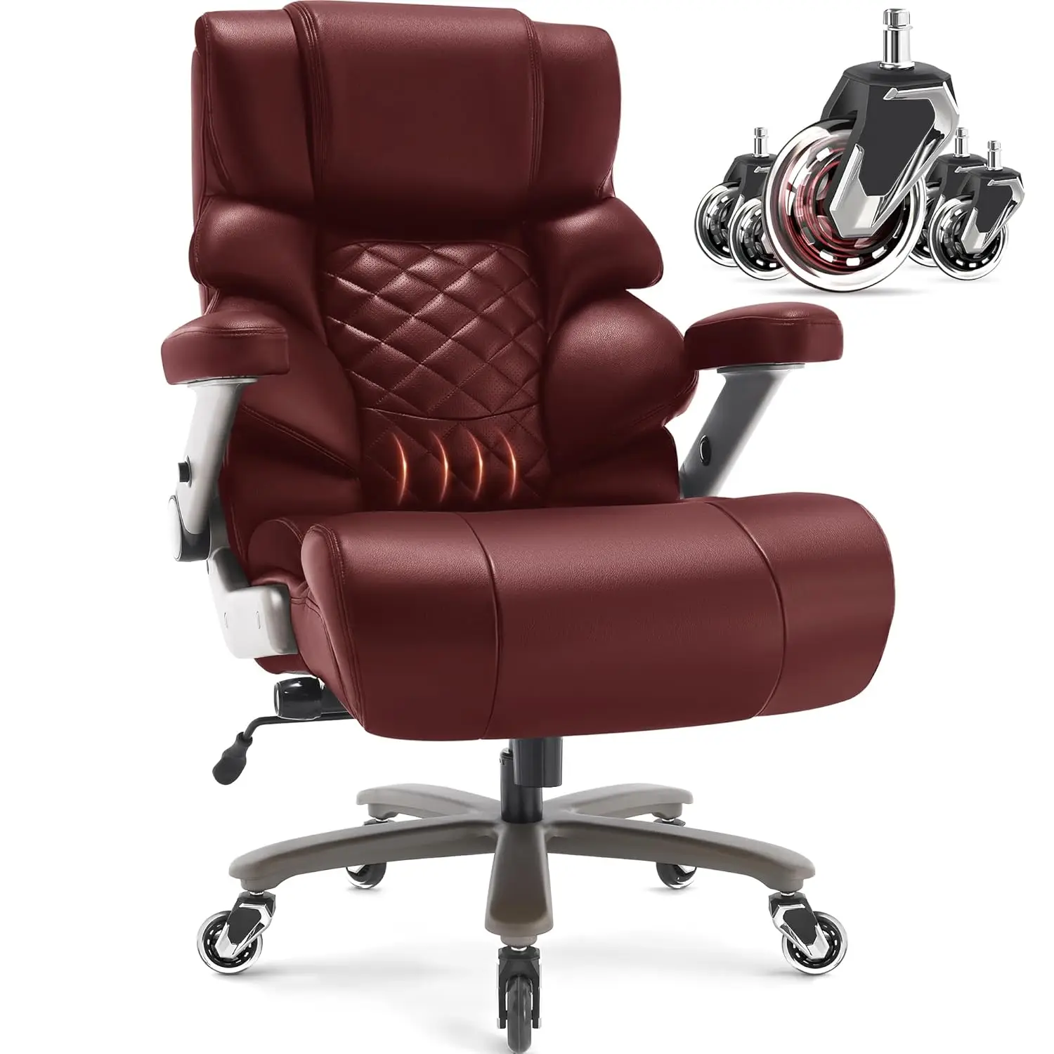 

Офисное кресло для высоких и крупных людей, 700 фунтов, с регулируемой поясничной опорой, 3D-подлокотниками, широким сиденьем, усиленным металлическим основанием, на заказ