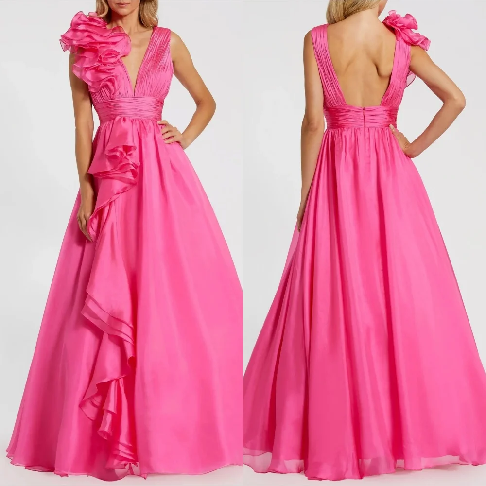 

Сексуальные модные плиссированные длинные платья трапециевидной формы с v-образным вырезом и рюшами на заказ, платья для особых случаев, доступны изысканные размеры в стиле ретро