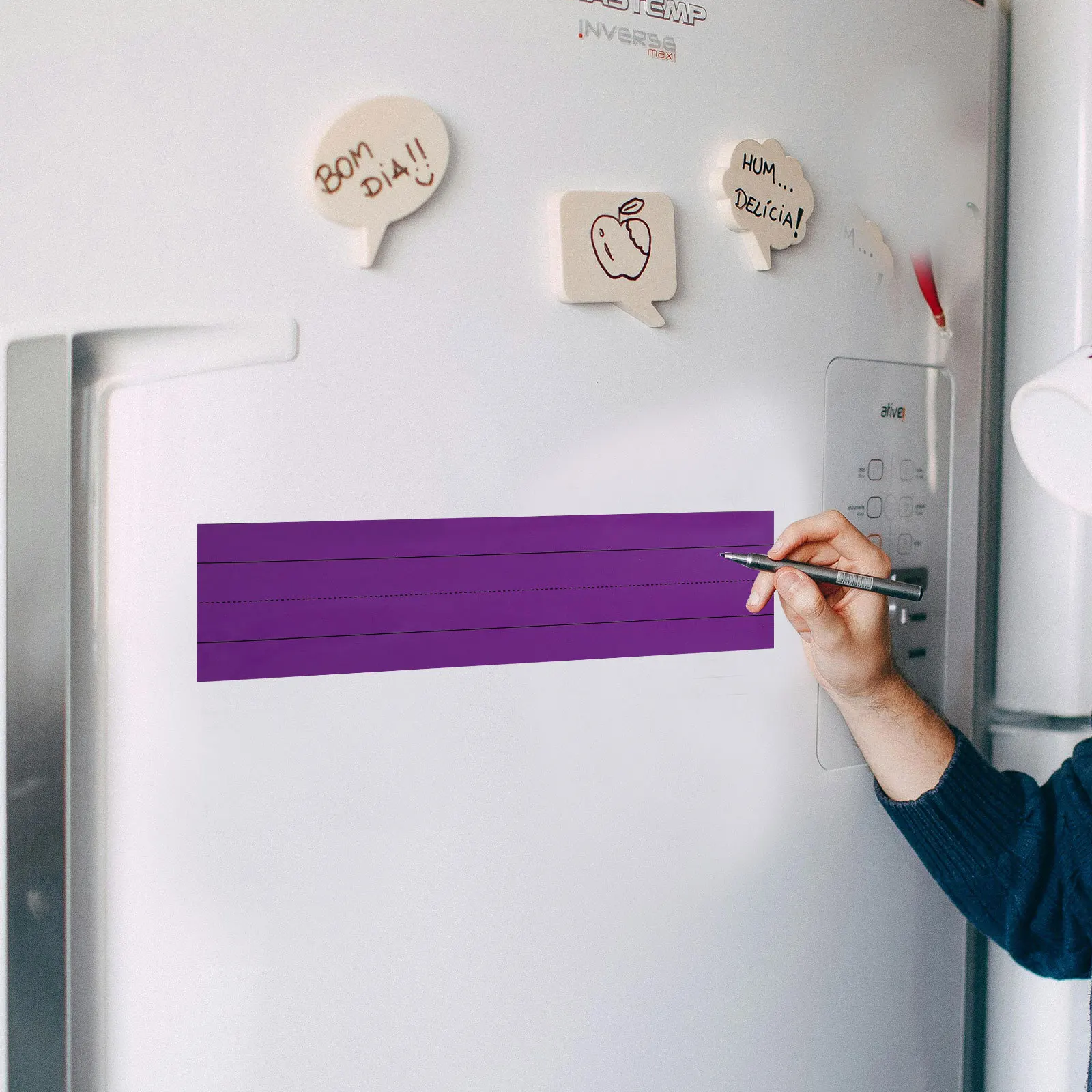 

4Pcs Large Magnetic Sentence Strips Reusable Dry Erase Strips for Classroom Whiteboard Teacher Tools Message Stickers