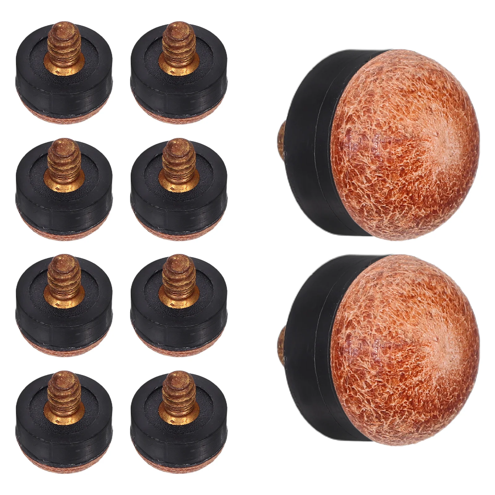 

10Pcs Replacement Pool Cue Tips Screw on 13mm Billiard Snooker Pool Stick Repair Accessories Screw Tips Billiard Tip