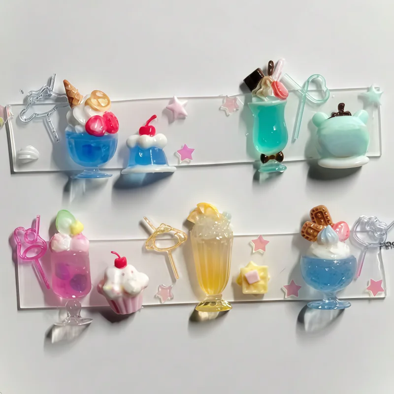 Summer Fruit Juice Drink Cup DIY 3D Nail Mold with Straw Silicone Mold for Nail Art Sand Ice Design One Piece - view 3