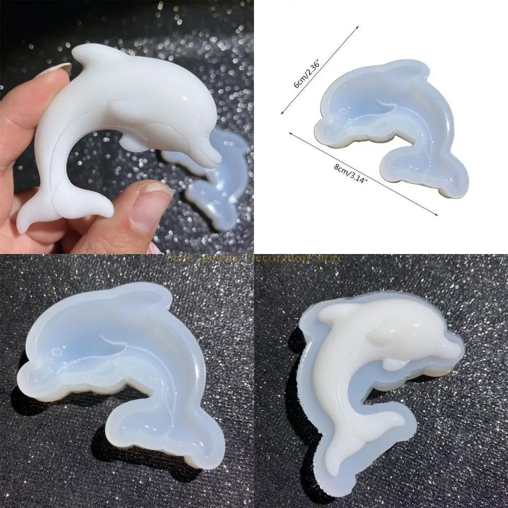 

D46E Crystal Epoxy Resin Mold Dolphin Pendant Casting Silicone Mould DIY Crafts Jewellry Making Tool