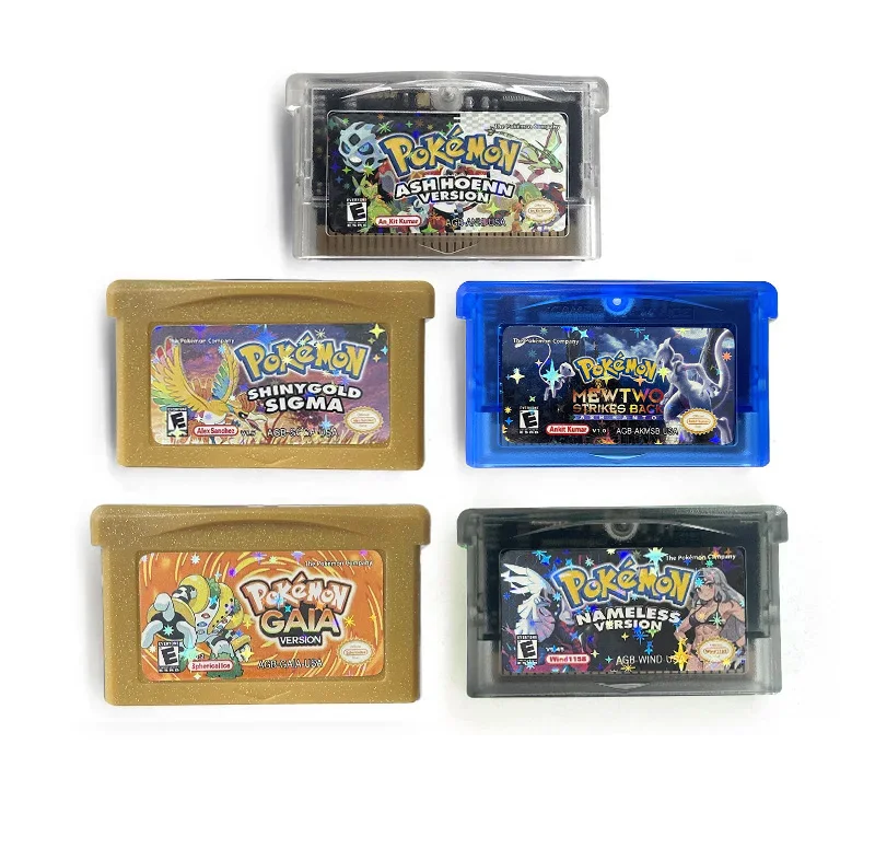 

Игровой картридж для GBA: USA 1M Flash cart Pokemon MEWTWO STRIKES BACK GAIA shiny gold sigma nameless GBA Game Rom Hack Cartridge для игровой консоли