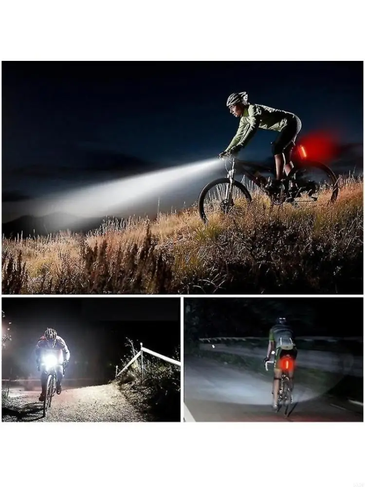 6XDF Wide Bike Headlight Universal Bike Flashlight Waterproof Rechargeable