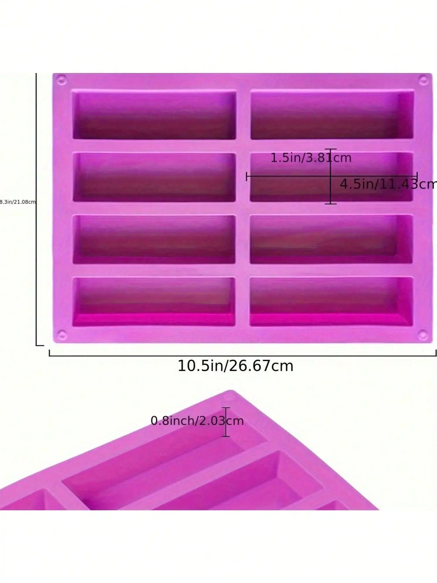 1pc Silicone Granola Bar Mold, Candy Bar Mold, Rectangle Protein Bar Mold, For Baking Chocolate Bars, Cereal Bars, Cheesecake view 4
