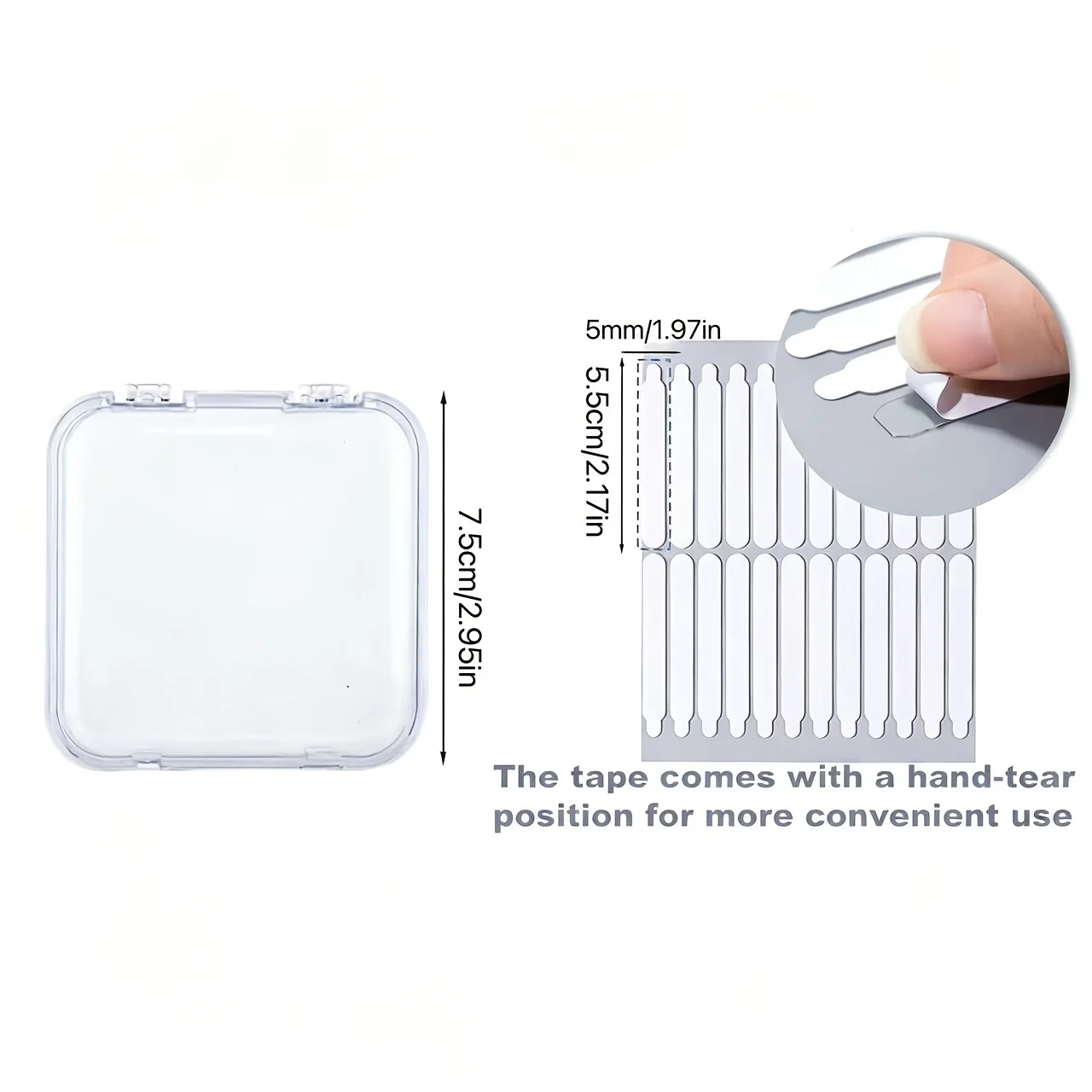 22-piece acrylic nail art display box, including 52 double-sided adhesive tapes, portable multi-functional storage box