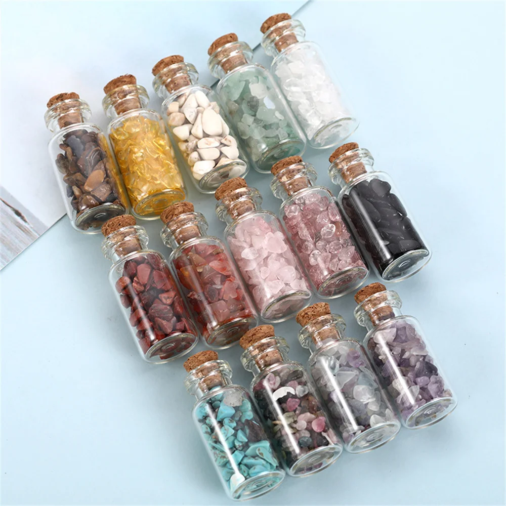 Natural Crystal Drift Bottle Seven-Color Gravel Wishing Bottle Mini Perfume Bottle Wholesale