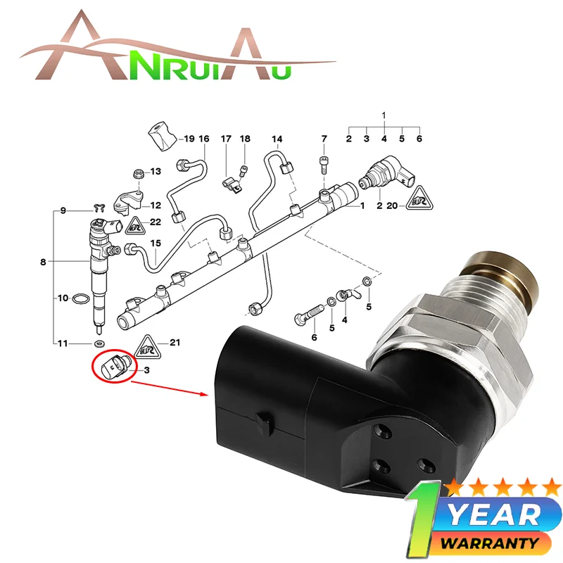 

Fuel Pressure Sensor For BMW 1 3 5 6 7 Series X3 X5 X6 2001-2013 E46 E53 E60 E61 E63 E65 E66 E67 E70 E71 E72 E83 E90 0445214030