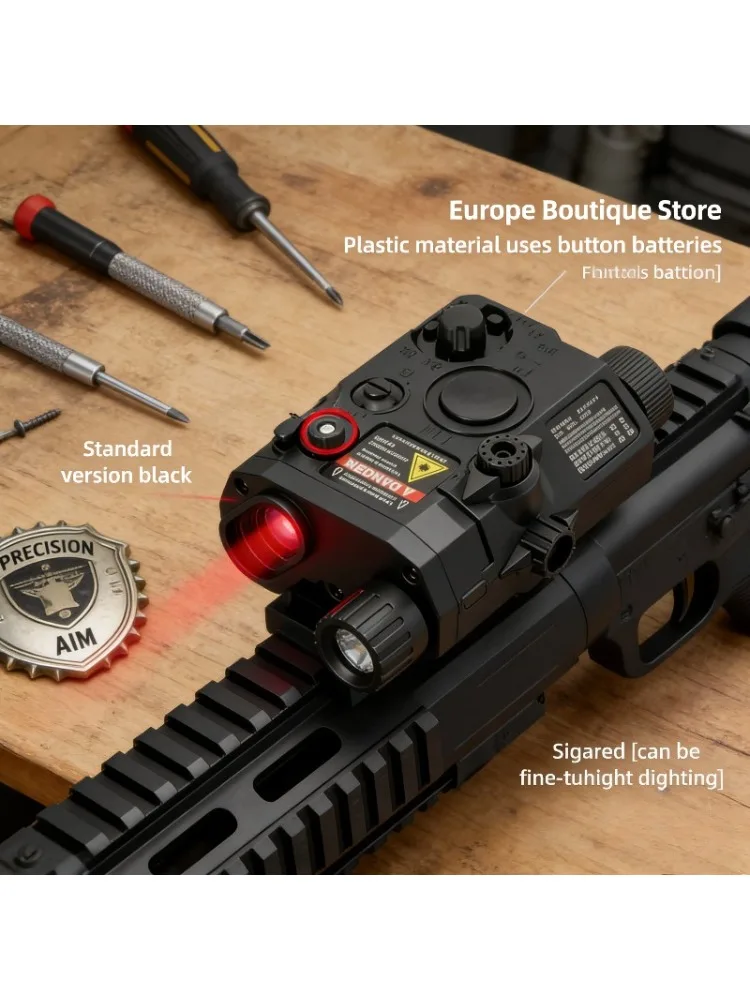 Latarka laserowa wielofunkcyjna PEQ15: Pasuje do szyny 20 mm, do pistoletów airsoftowych, na polowania, do gier CS i innych, wskaźnik — 2