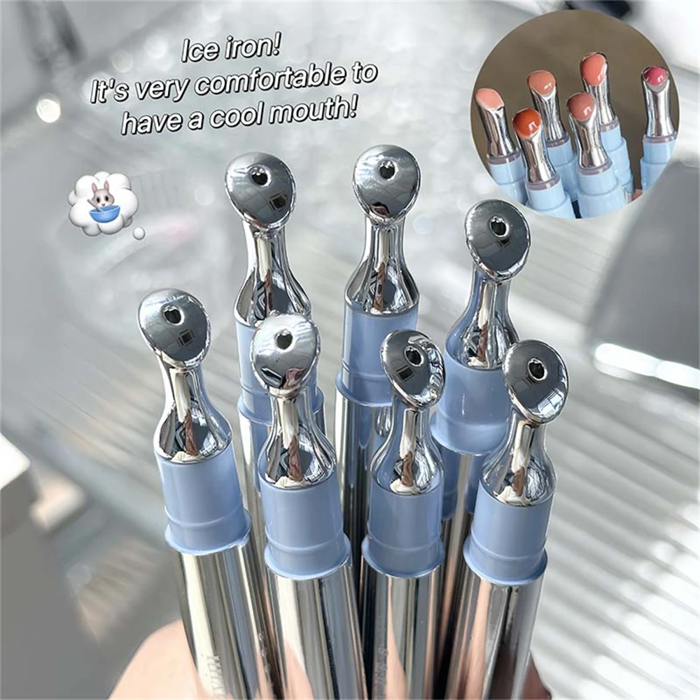 ضوء الماء الزجاج ملمع الشفاه رئيس معدني الجليد الماس جوهر الشفاه تينت مرآة تقليل تجاعيد الشفاه مرطب الشفاه البرقوق الرعاية جديد #6