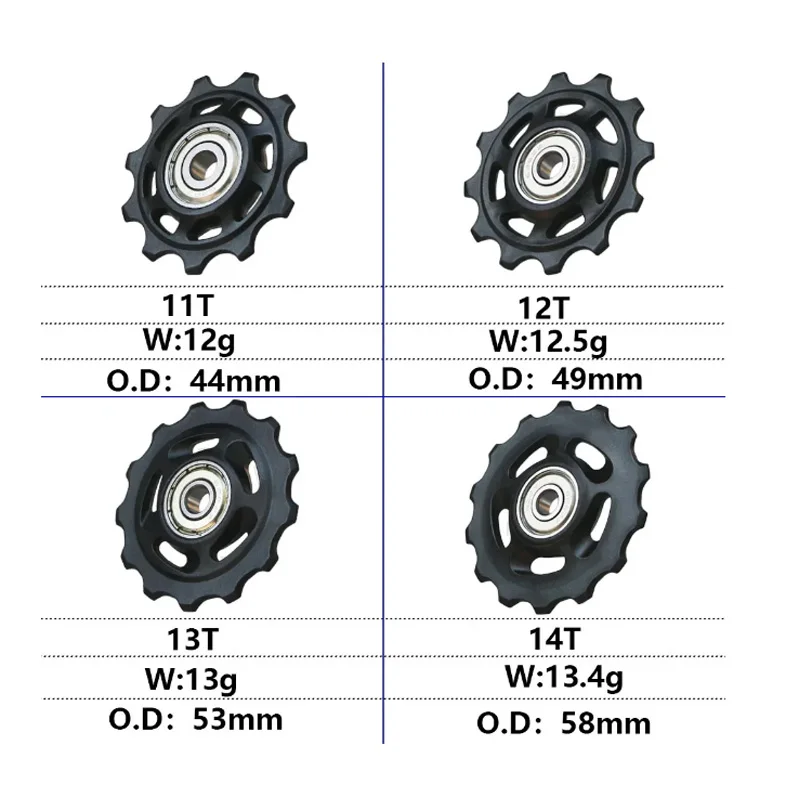 11T 12T 13T 14T Bearing Wheel Pulley Bicycle MTB Road Rear Guide Wheel Bike Rear Derailleur Pulley Roller for Shimano Repair image 5