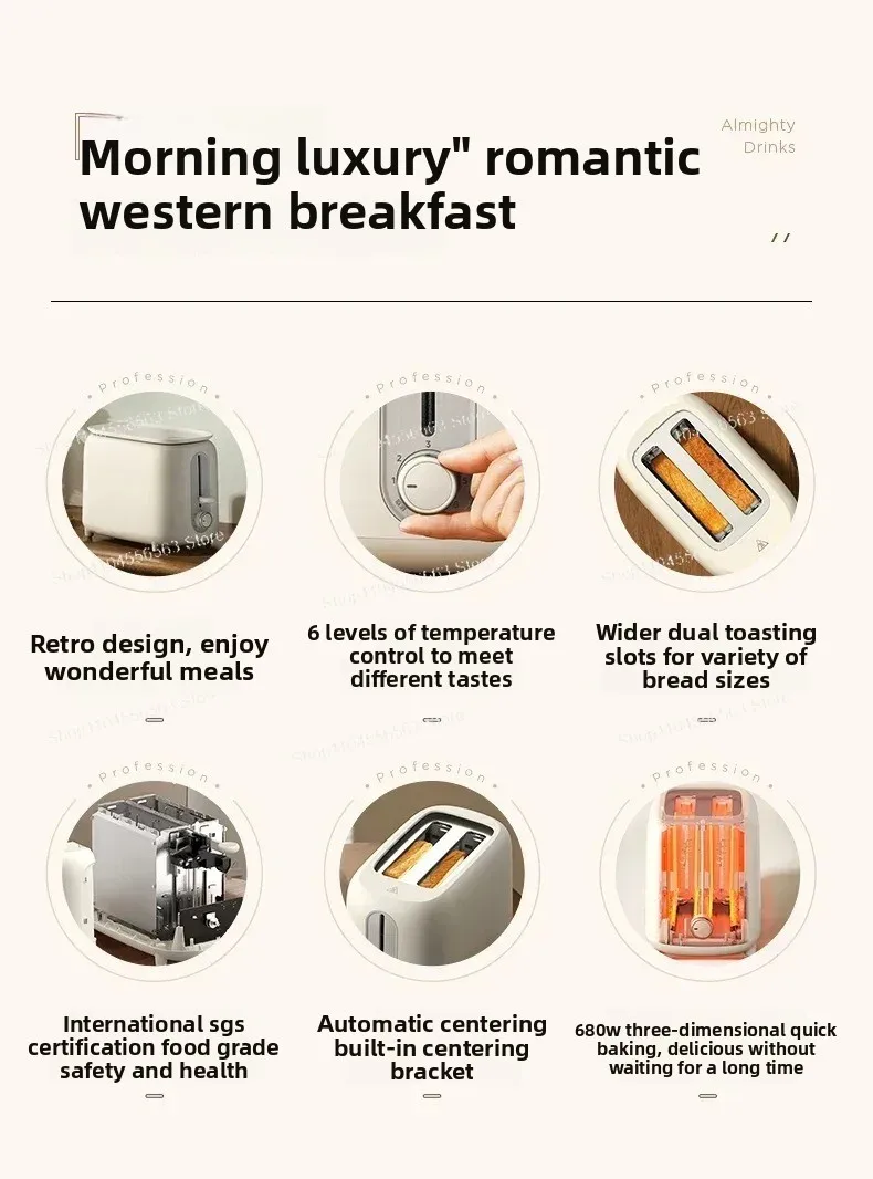 2025 Portable Automatic Toaster - Home Bread Machine, Sandwich & Breakfast Maker, Compact Kitchen Toaster