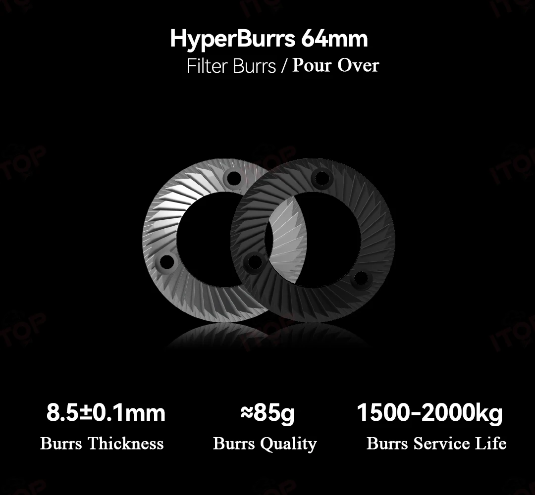 ITOP-HB HyperBurrs Burrs for 64mm/98mm Coffee Grinder 64-66 HRC Rockwell Hardness Burr Pour Over/Espresso Burrs SSP Burrs