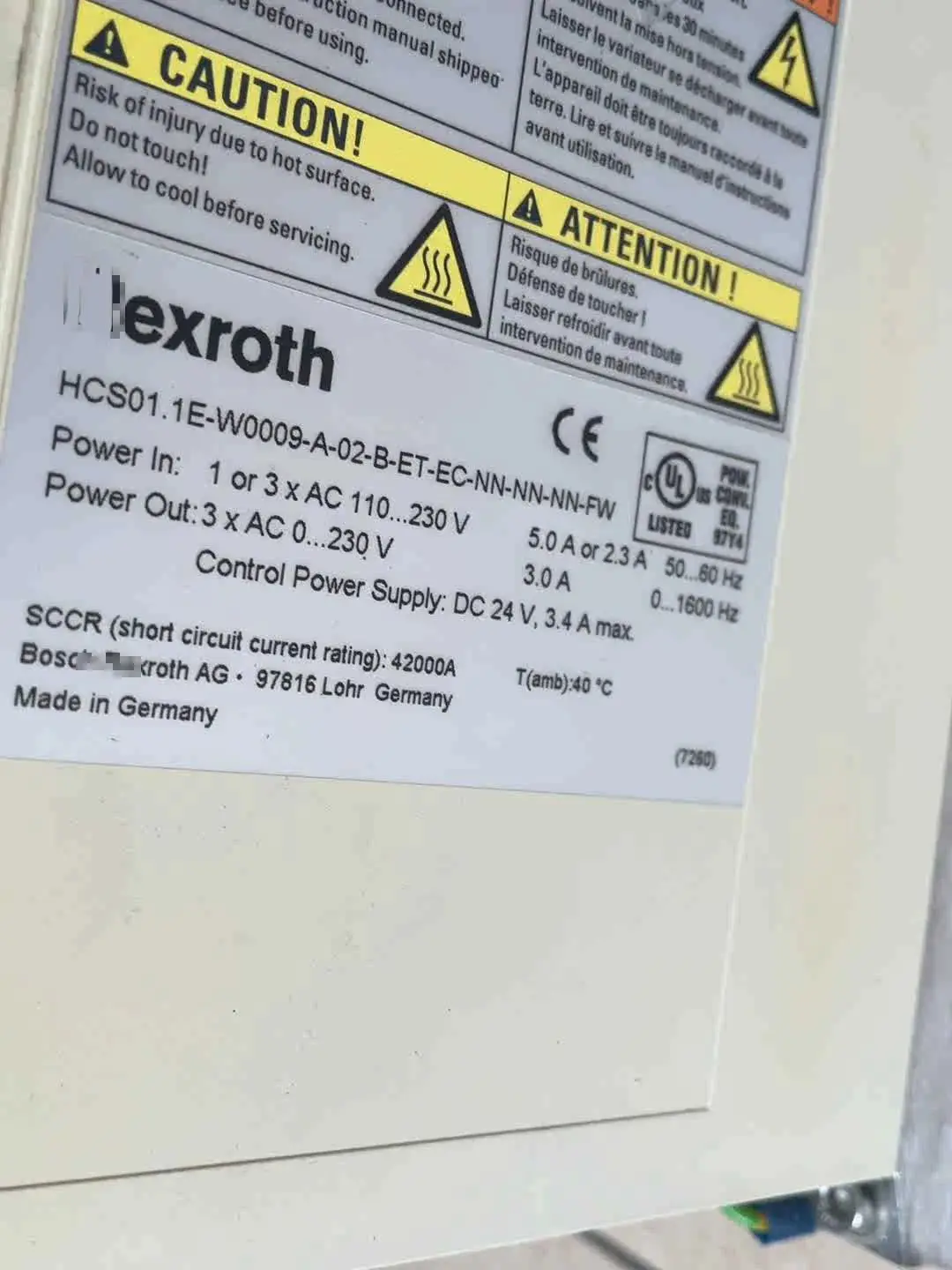 HCS01.1E-W0009-A-02-B-ET-EC-NN-NN-NN-FW Сервопривод для Rexroth