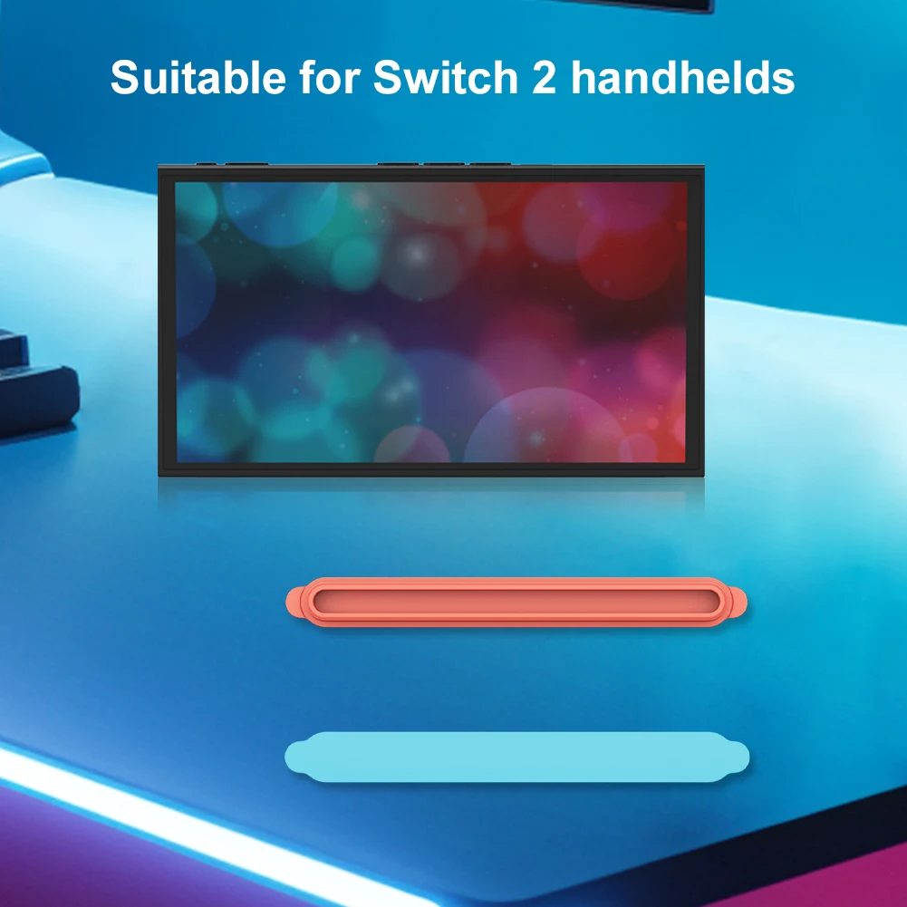 2 peças de tiras decorativas de substituição para console Switch de 2ª geração (laranja e azul)