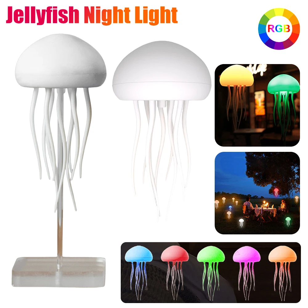 Bedroom Bedside Deformable Lamp Voice Control RGB Gradient LED Ambient Night Lamp Flexible Tentacles for Kids Bedroom Home Decor