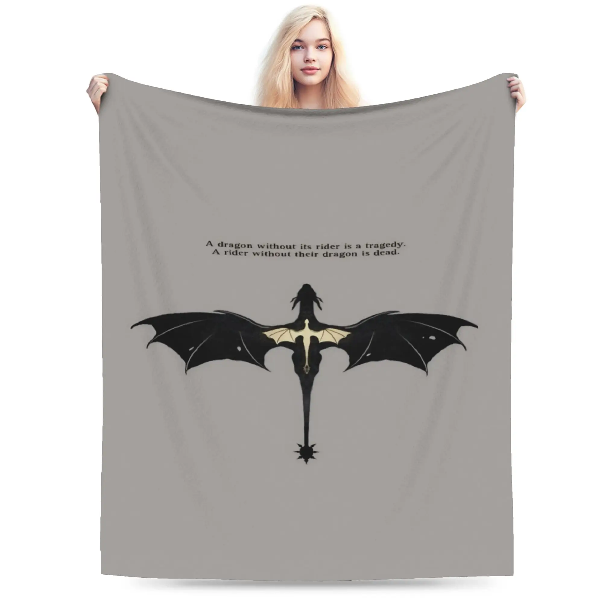 Y2K F-Fourth W-Wing Dragon Blanket Ultra-Soft Velvet  Cozy Throw Blankets Machine Washable