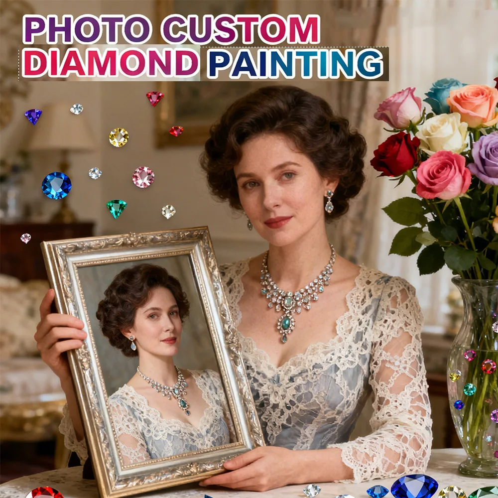 HUACAN Diamant Malerei Foto Benutzerdefinierte Mosaik Voll Platz Runde Bohrer Stickerei Persönliche Bilder Wohnkultur Diy Geschenk Handarbeiten