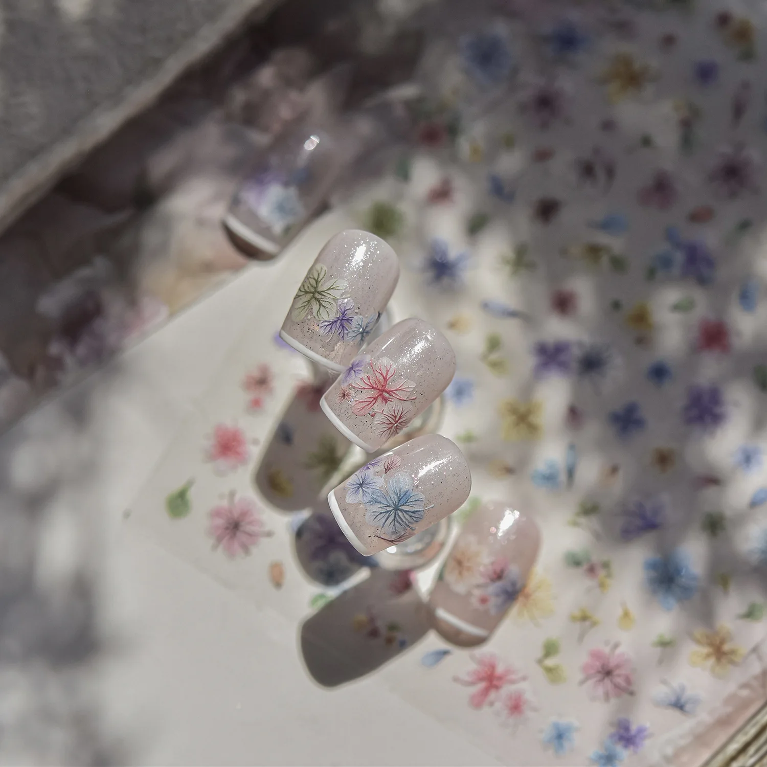 1 قطعة 5D تنقش الجافة زهرة مسمار الفن ملصقات محكم الزهور ذاتية اللصق مسمار السحر ملصق DIY بها بنفسك مسمار الفن زينة الشارات #5