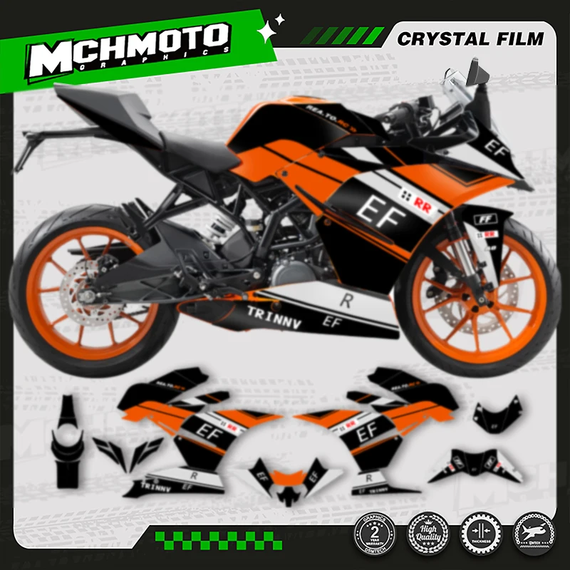 

MCHMFG Custom Team Motorcycle Graphics Background Decals Stickers Kit For KTM RC250 RC390 2014-2016 Number Name Custom