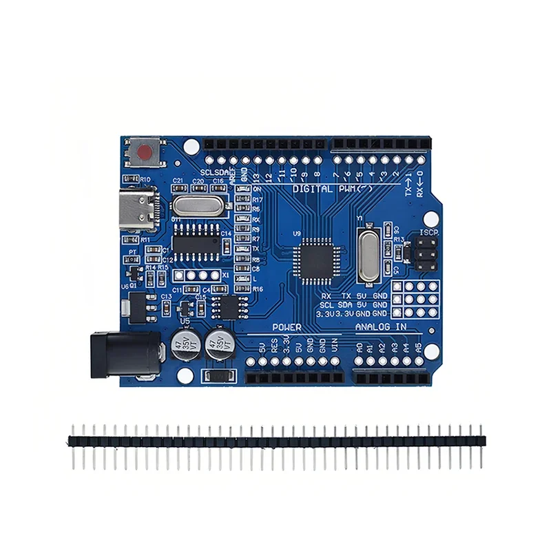 1-10 buah UNO R3 resmi (CH340G) MEGA328P Chip untuk Arduino UNO R3 + USB/TYPE-C kabel ATMEGA328P-AU papan pengembangan 16Mhz