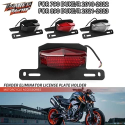 For 790 890 DUKE/R Motorcycle Fender Eliminator License Plate Holder LED Brake Light Turn Signal 2018-2022 2021 2023