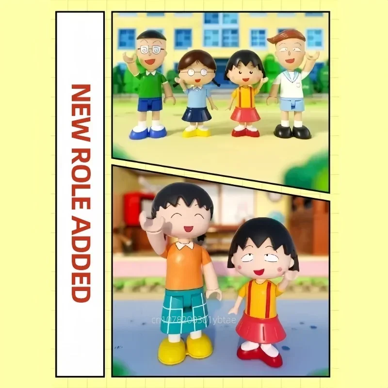 Chibi Maruko-Chan School Woonkamer Japanse Bouwstenen Kinderen Educatieve Montage Speelgoed Model Ornamenten Vakantie Cadeau