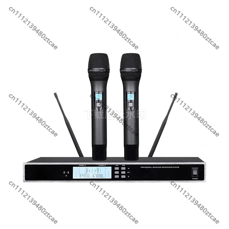 Dual Channel Wireless Handheld Microphone System Anti Feedback For Stage Wedding Party Home Singing Use