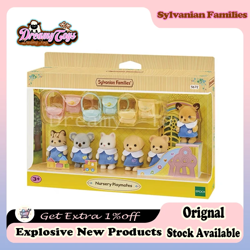 In Stock Original Sylvanian Families Anime Figure Kindergarten Good Friends Cute Doll Toy Sylvanian Family Room Collection Gift