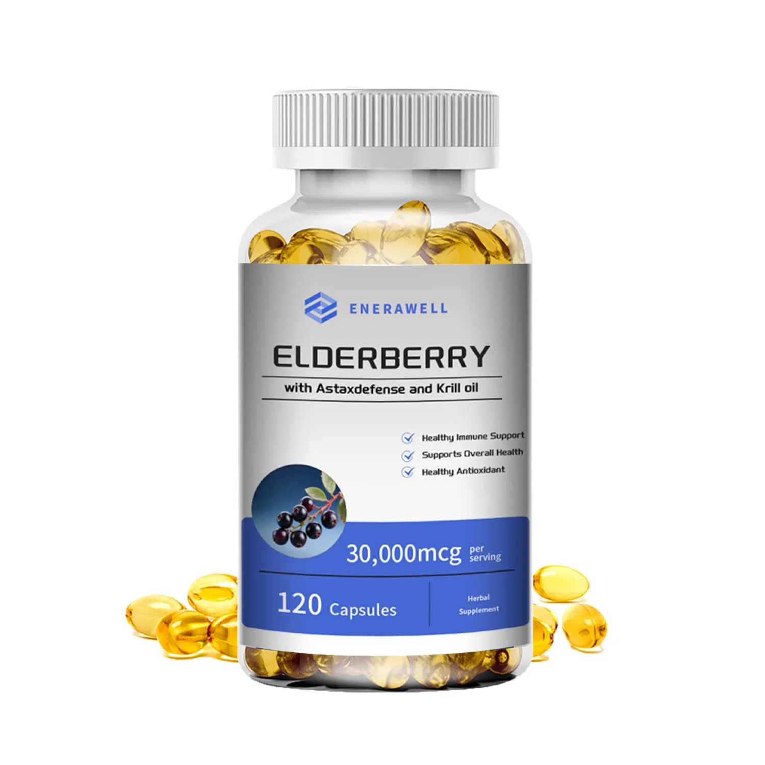 Antarctic Krill Oil 1000mg Capsules, Omega‑3 EPA DHA with Natural Astaxanthin, Nutrient Support for Heart & Joint Wellness