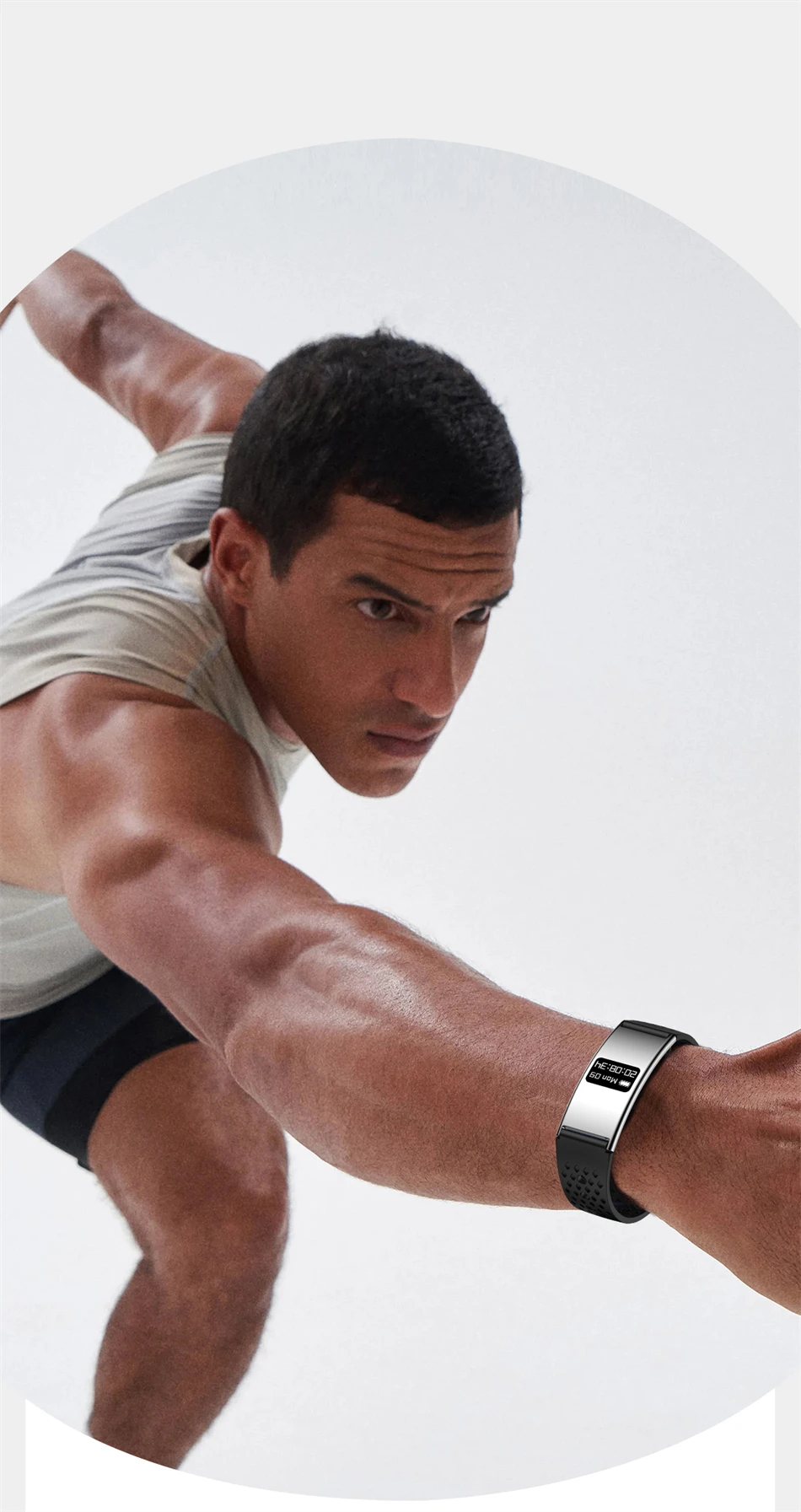 Neuer Sport-Fitness-Tracker, intelligentes Armband, IPX8, wasserdicht, Herzfrequenz- und Schlafüberwachung, Schrittzähler, Anruferinnerung, Smartwatch für Männer und Frauen – Detail 5