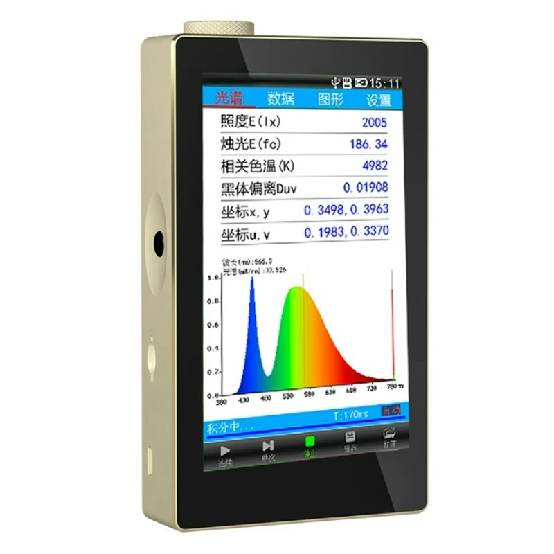 

Spectrum Color Illuminometer Illuminance Color Temperature Wavelength Tester LED Illumination Detection Rainbow Spectrum