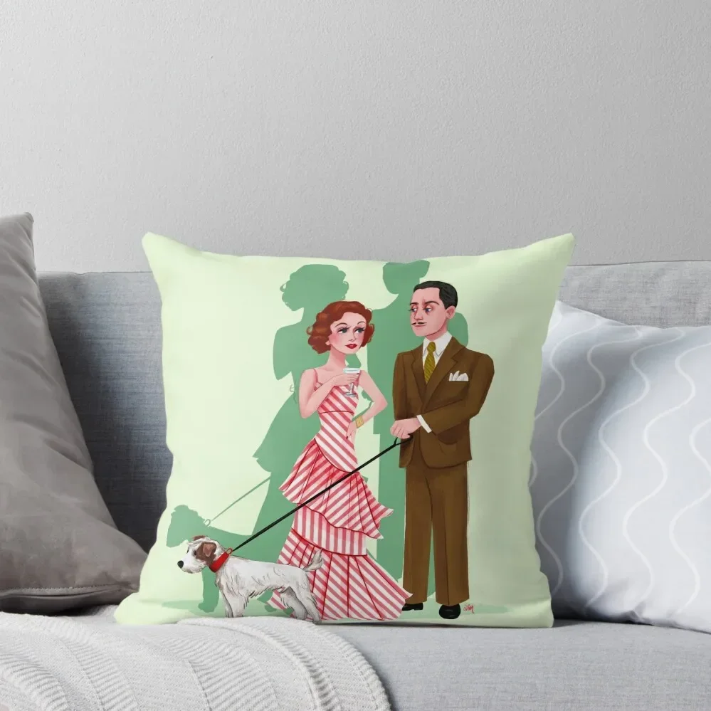 The Thin Man - Myrna Loy & William Powell Throw Pillow pillow pillowcase Pillow Cover