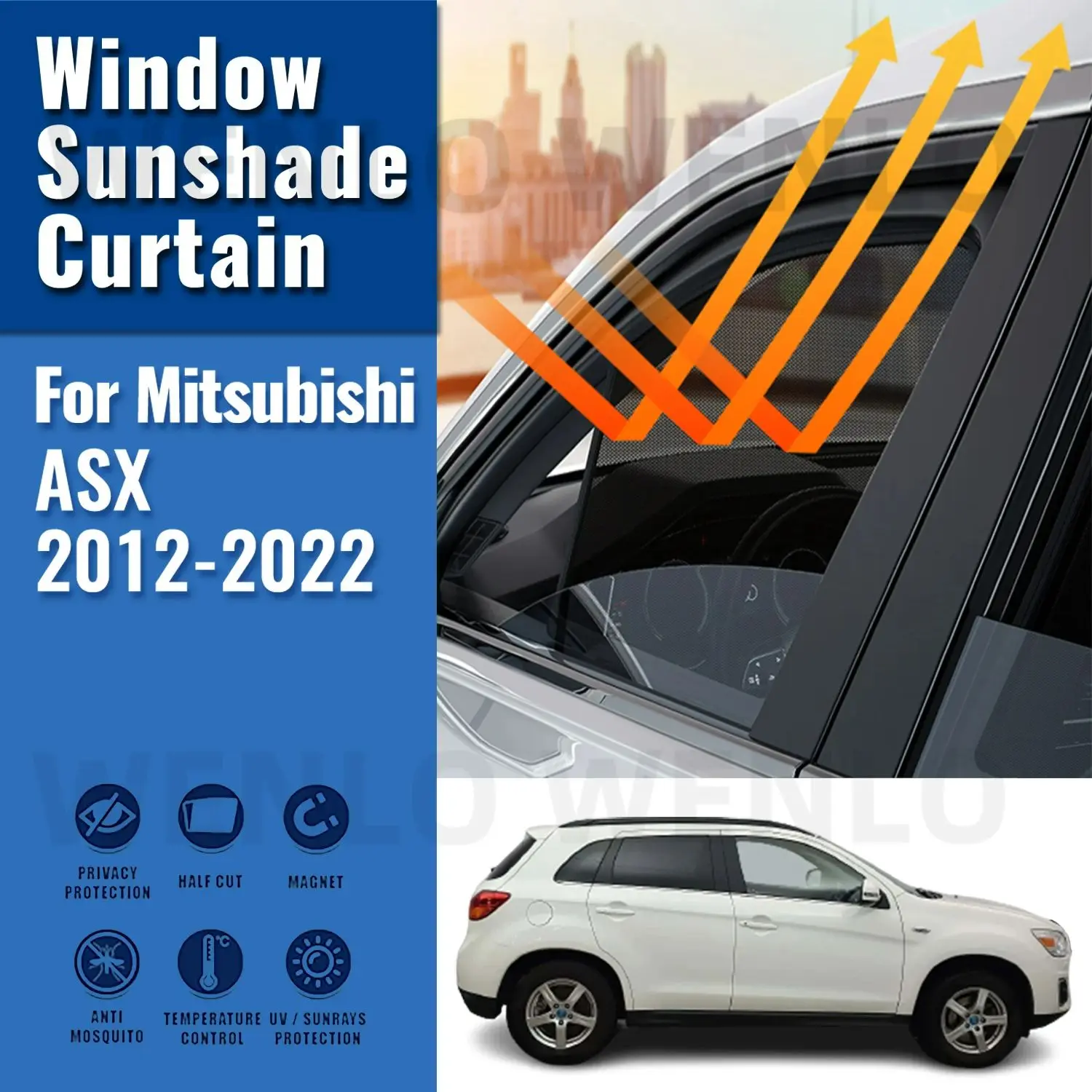 

For Mitsubishi ASX 2011-2022 Outlander Sport Magnetic Car Sunshade Front Windshield Frame Curtain Rear Side Window Sun Shades