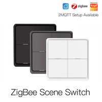 Tuya ZigBee Wireless 4 Gang 12 Scenario Smart Switch Push Button Controller Automation APP Control Keyboard Scene Sticker Panel