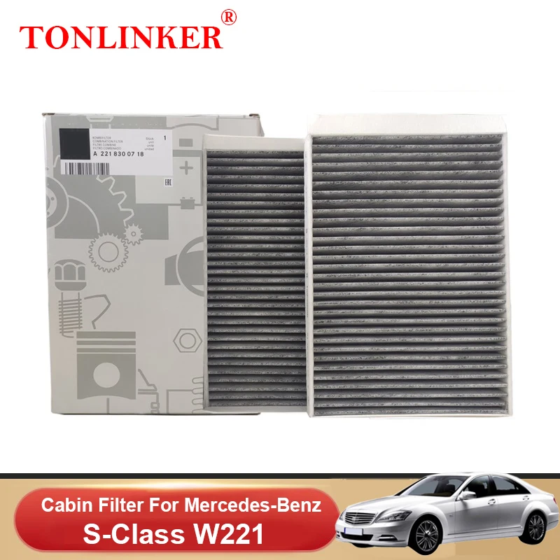 

TONLINKER Cabin Filter A2218300178 For Mercedes Benz S CLASS W221 2005-2013 S300 S350 S350d S400 S450 S500 S600 L S63 S65 AMG