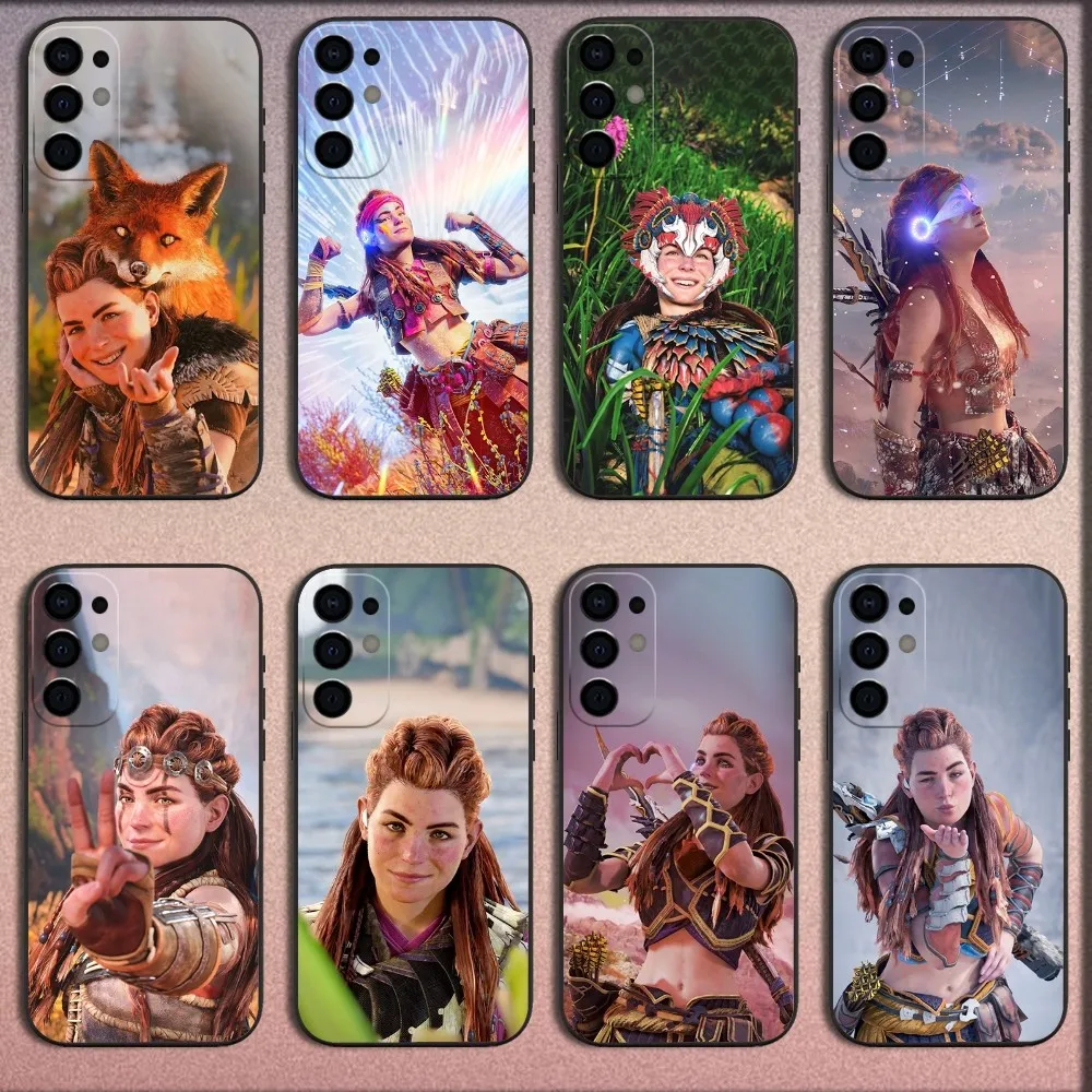 Aloy H-Horizon Z-Zero Phone Case For Samsung S25,S24,S21,S22,S23,S30,Ultra,S20,Plus,Fe,Lite,Note,10,9,5G Black Soft Cover