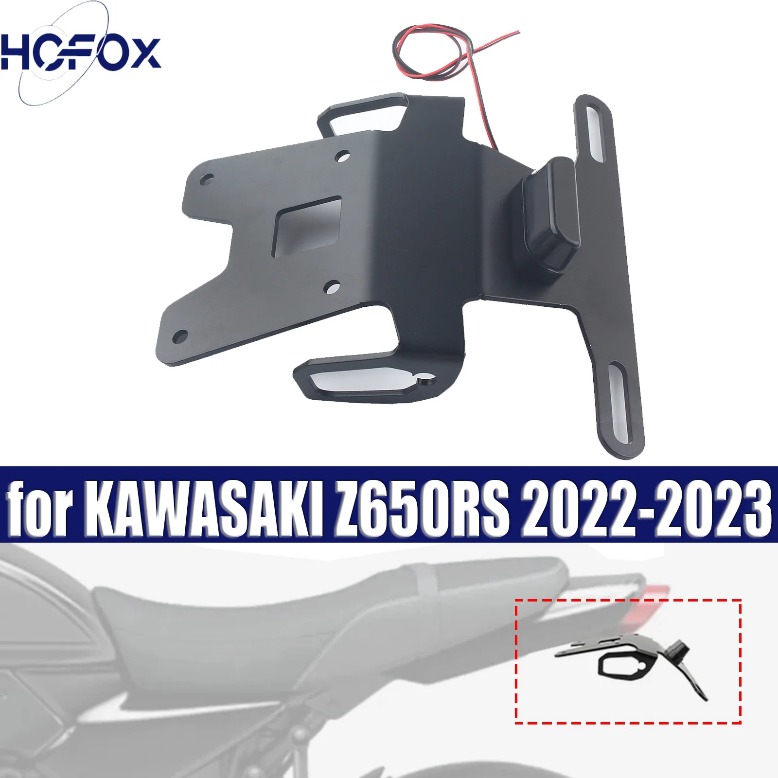 

License Plate Holder Motorcycle Tail Tidy Fender Eliminator LED Light for KAWASAKI Z650RS 2022-2023